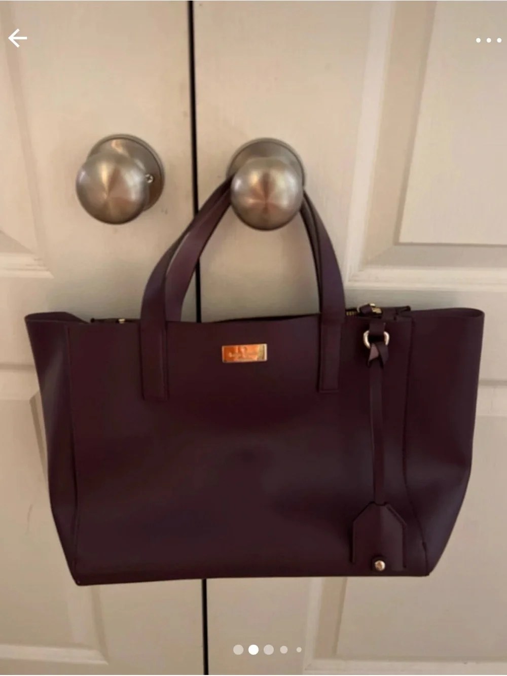 kate spade Putnam Drive Anissa Tote Deep Burgundy Leather Tote with Top Handles